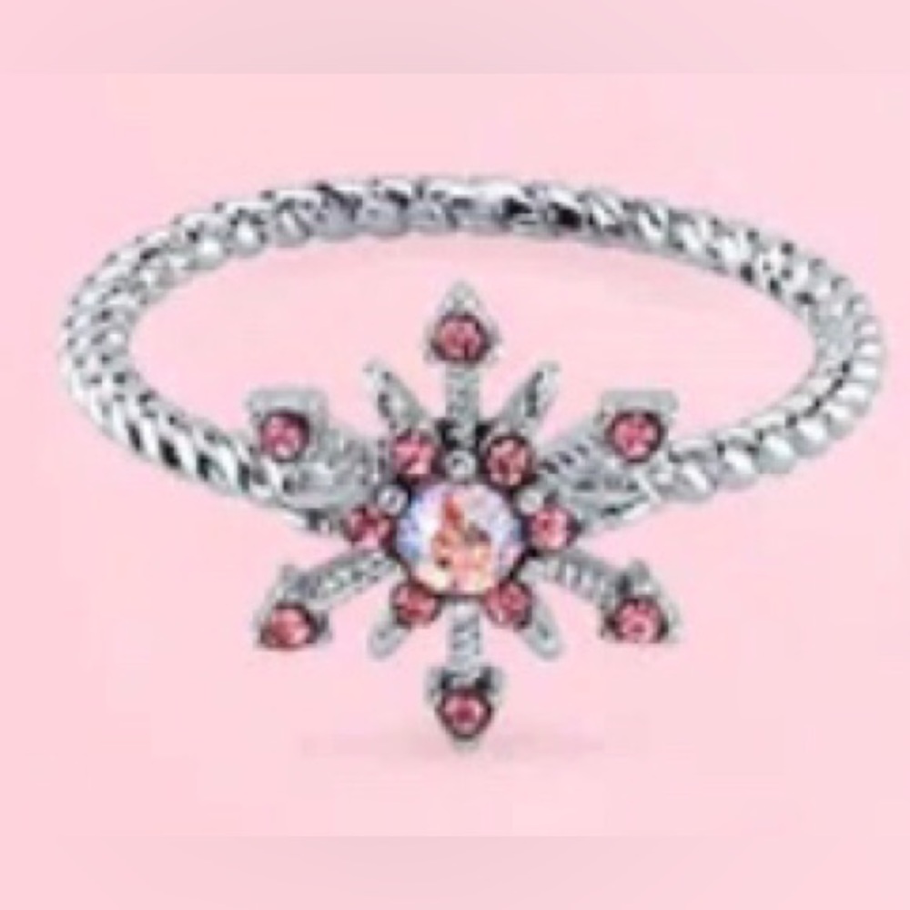 Fragrant Jewels Winter Wonderland Snowflake Swarovski Rose Crystal Ring Size 10